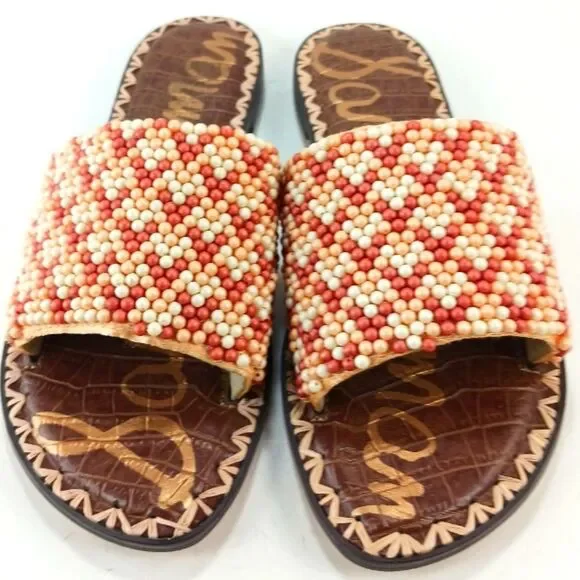 Sam Edelman Gunner 3 Leather Lined Banded Beaded Slip on Flats Women's  7....... - Picture 10 of 10